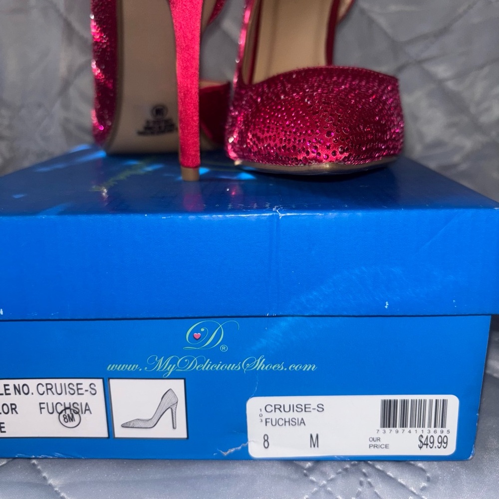 Pink Rhinestone High Heels - Picture 2 of 4